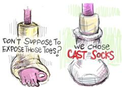 Cast Sock� - Red  or Blue