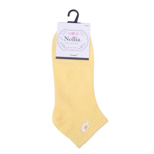 Sunny yellow ankle socks with egg design