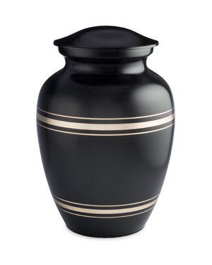 UrnConcern Black & Gold  Cremation Urn - Solid Brass