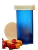 BLUE Pill Vials - Child Resistant Lids & 10% snap-on lids.