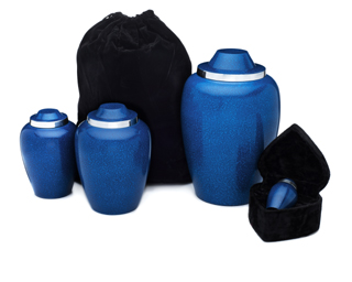 Cobalt Blue Cremation Urn. UrnConcern Coventry Brand.