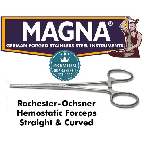 Rochester-Ochsner Forceps straightt curved stainless ste